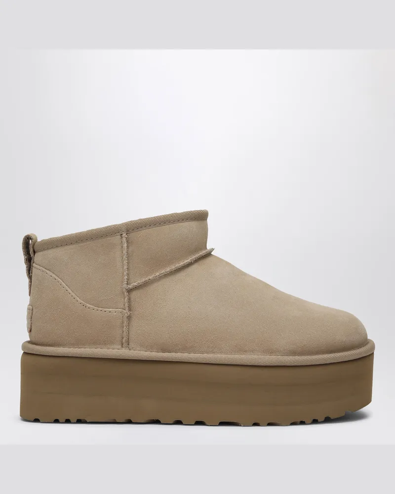 UGG Klassische Ultra Mini Stiefel mit sandfarbenem Plateau Beige