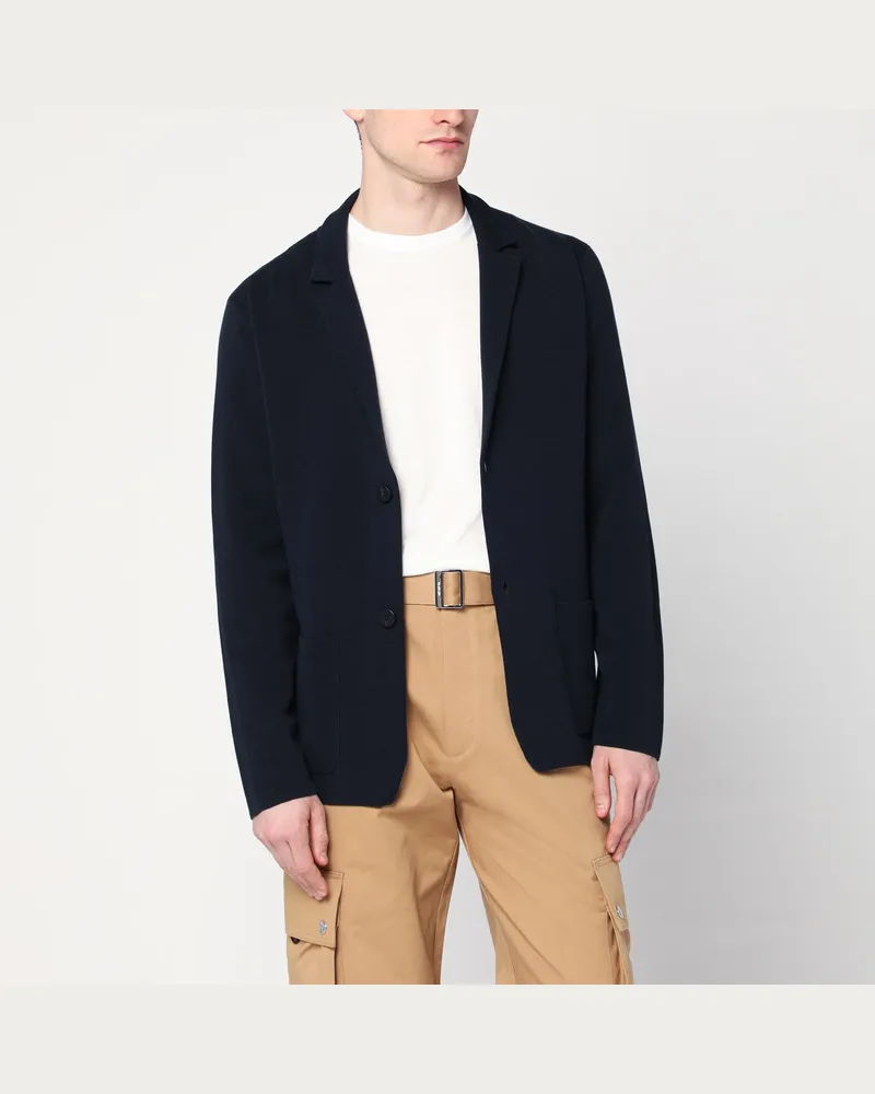 Roberto Collina Marineblaue Baumwolljacke Cardigan 