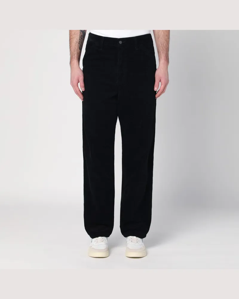 Carhartt WIP Schwarze Single Knee Hose aus Samt Schwarz