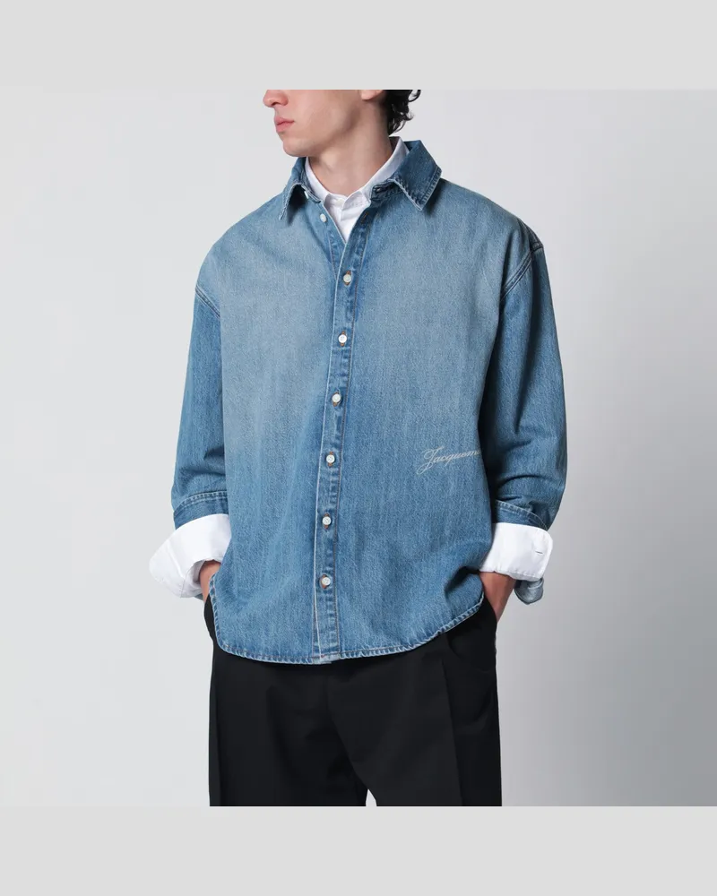 Jacquemus Simon Hemd aus blauem de-Nîmes-Denim Blue