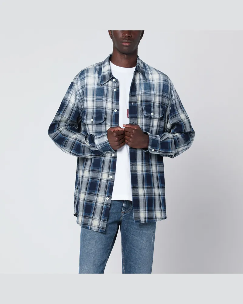 Dsquared2 Blau/weiß kariertes Hemd Light