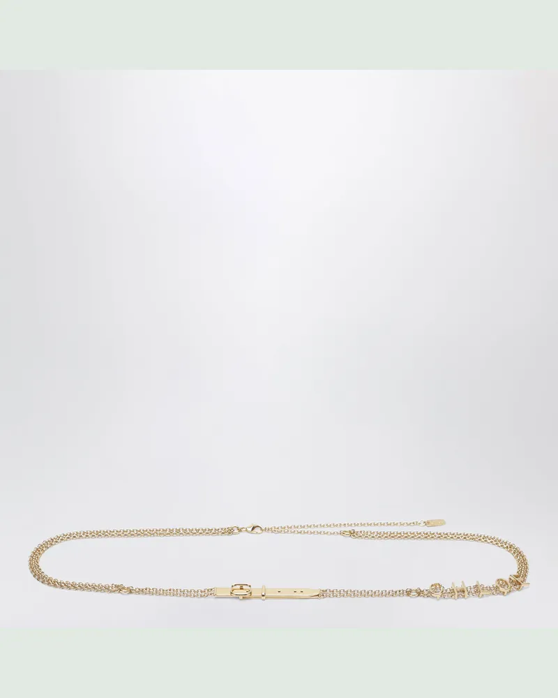 Chloé Goldfarbener Gürtel mit Logo-Schriftzug Metal