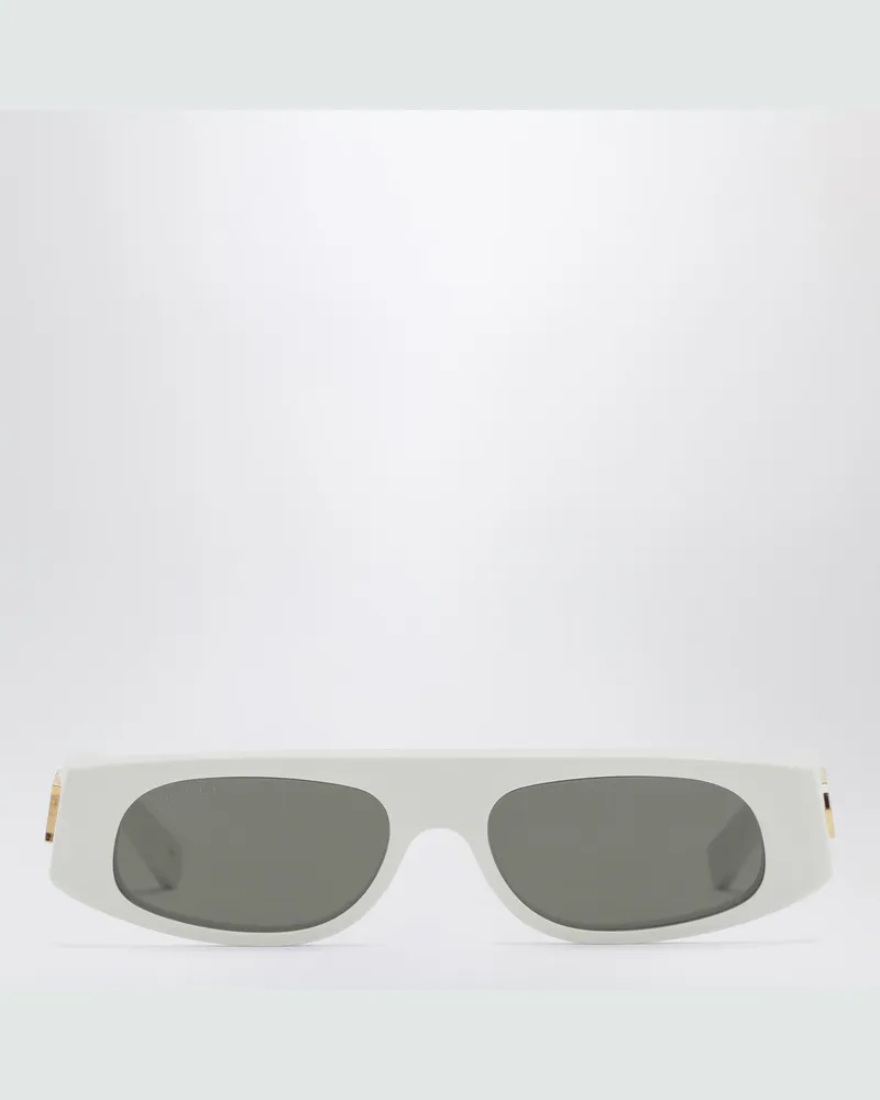 Gucci Weiße Sonnenbrille mit geometrischer Form aus Acetat White