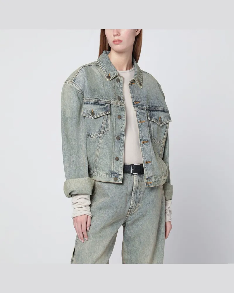 Entire Studios Jeansjacke mit Washed-Effekt Grau