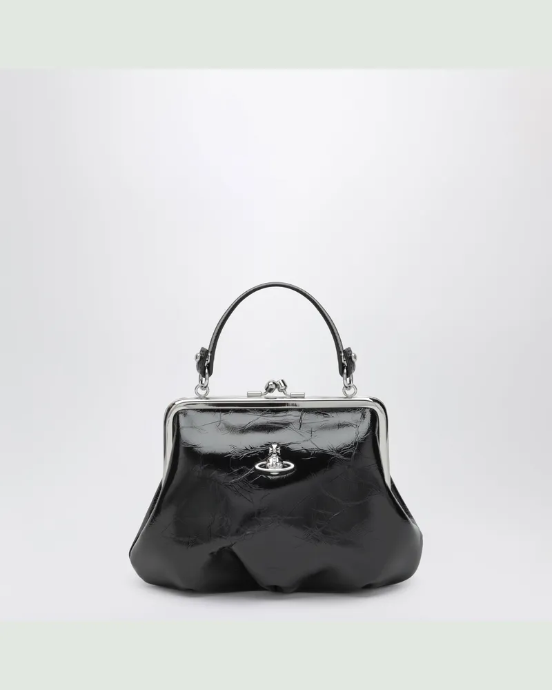 Vivienne Westwood Schwarze Granny Frame Naplak Handtasche aus Leder Black