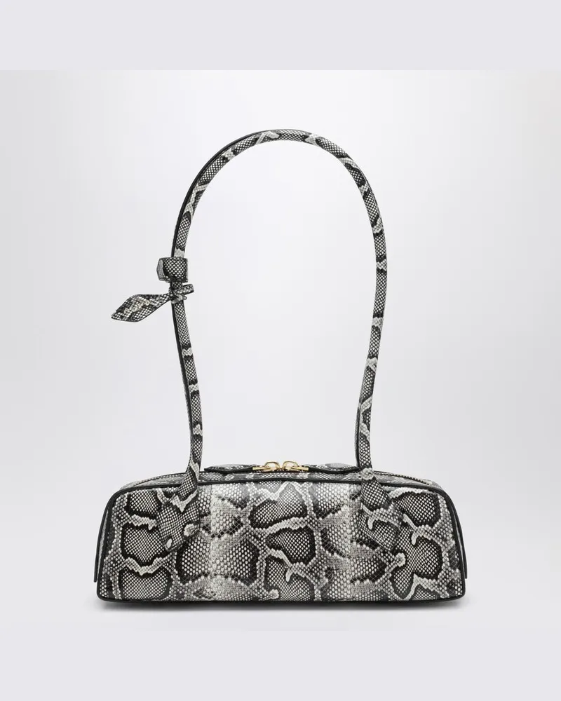 Alaïa Le Teckel Clutch aus Python-Print-Leder Weiß