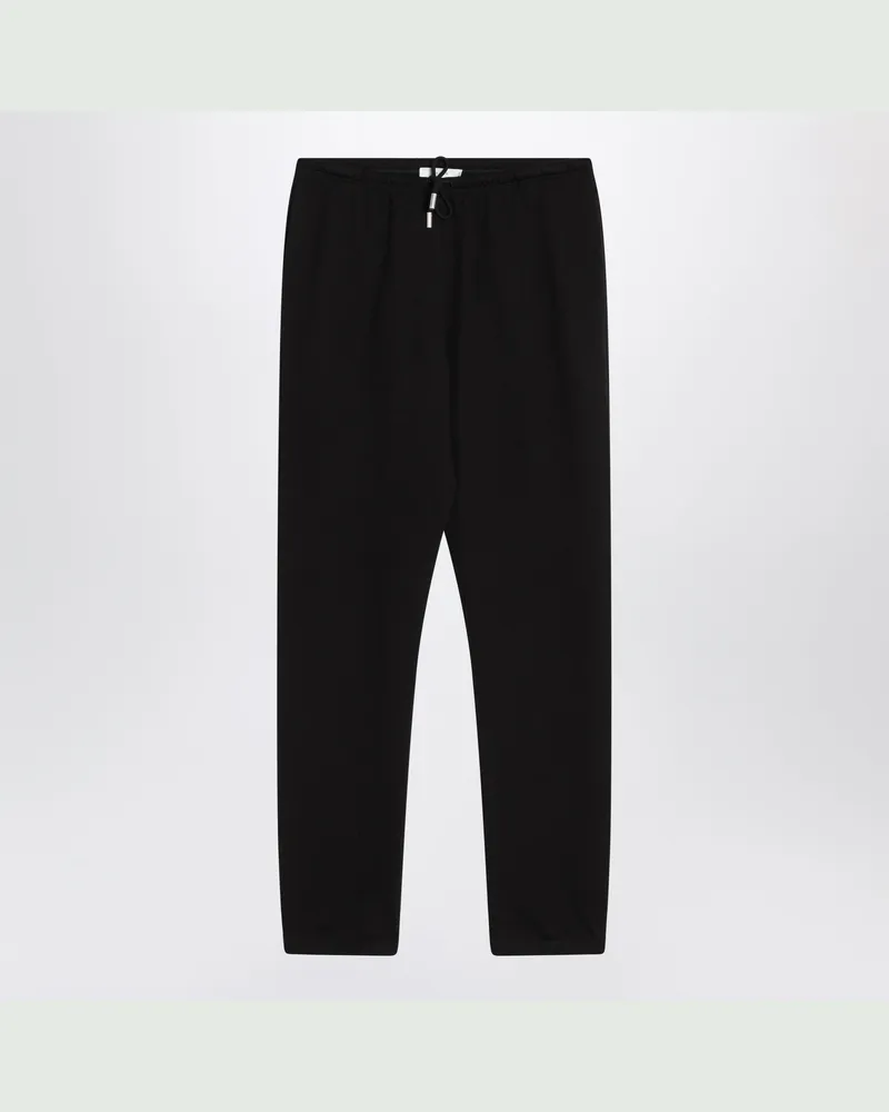 The Row Teo Schwarze Hose aus Baumwolle und Kaschmir Black