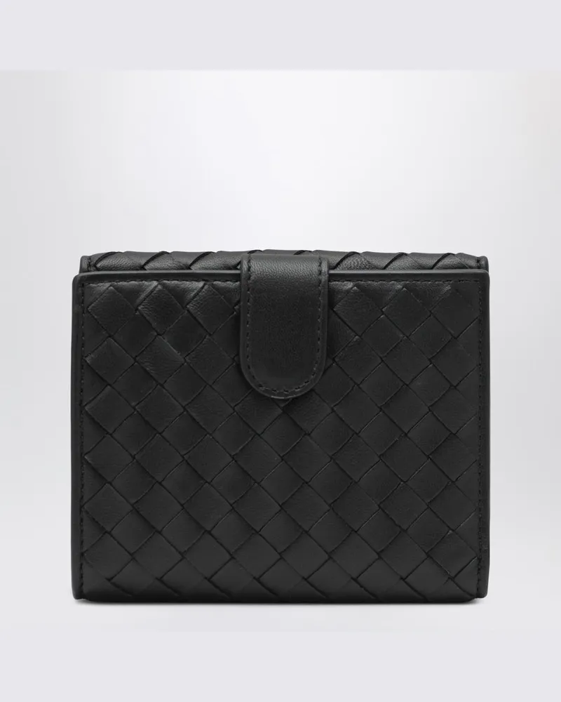 Bottega Veneta Horizontales Portemonnaie schwarz in Intrecciato Schwarz