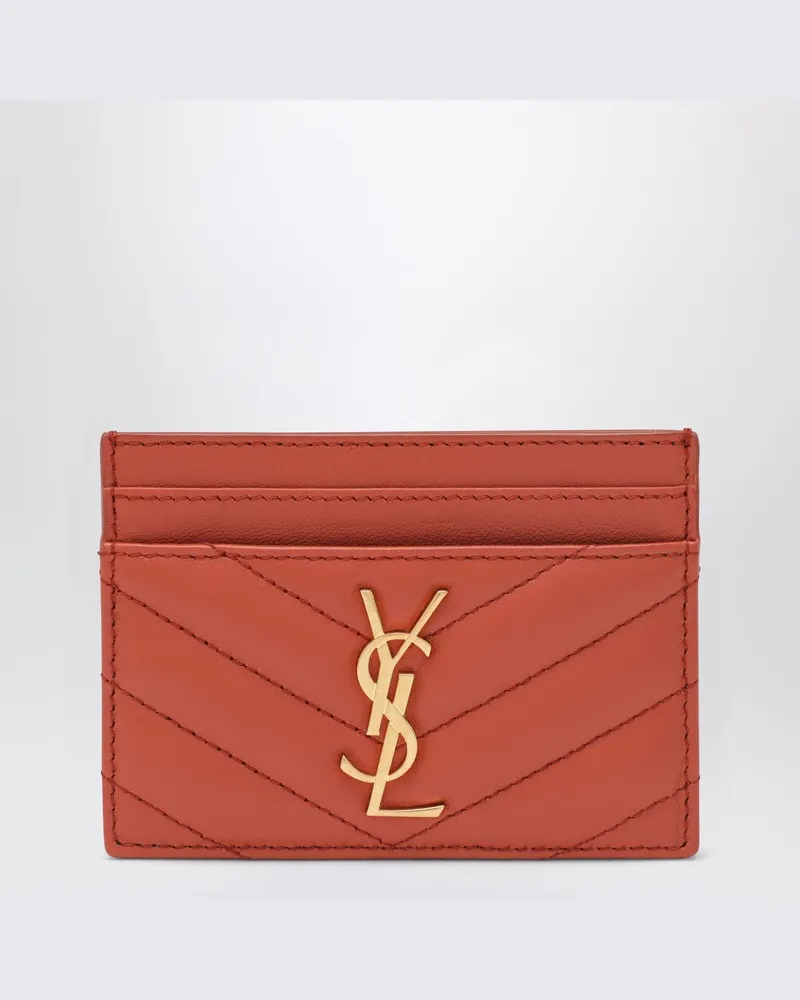 Saint Laurent Mandarinenfarbener Cassandre Kartenhalter 