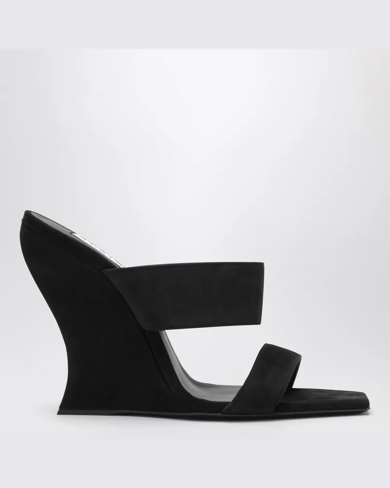 Alaïa Wave Mules aus schwarzem Veloursleder Schwarz