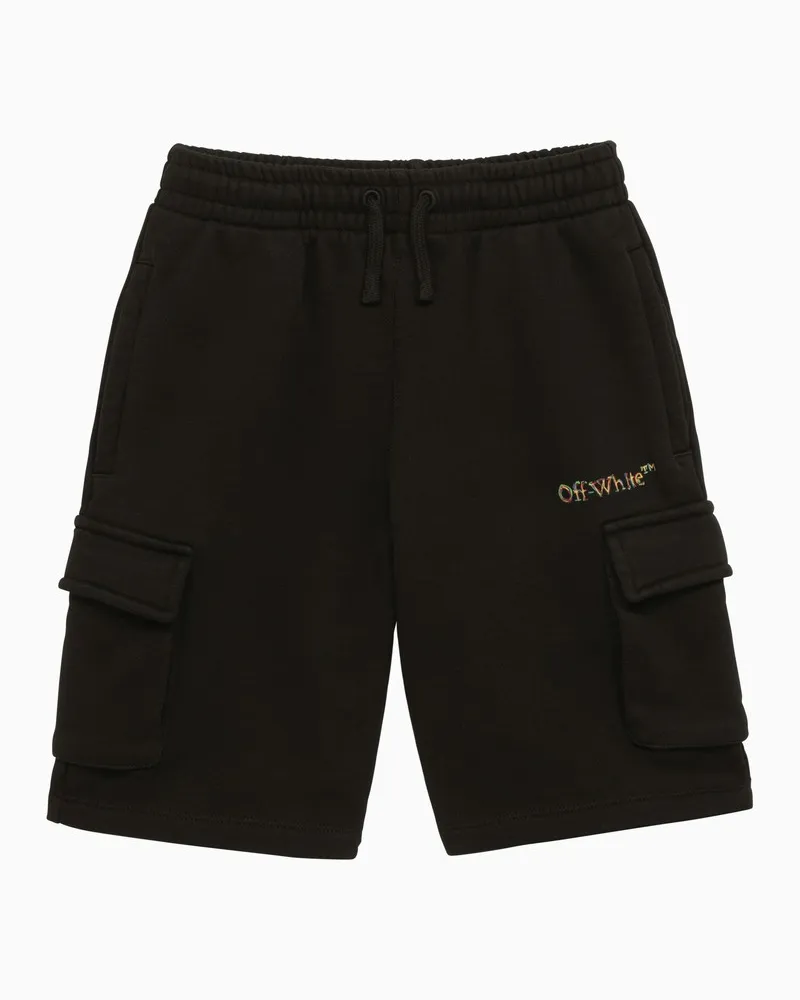 OFF-WHITE Schwarze Baumwollshorts mit Sketch-Logo Schwarz