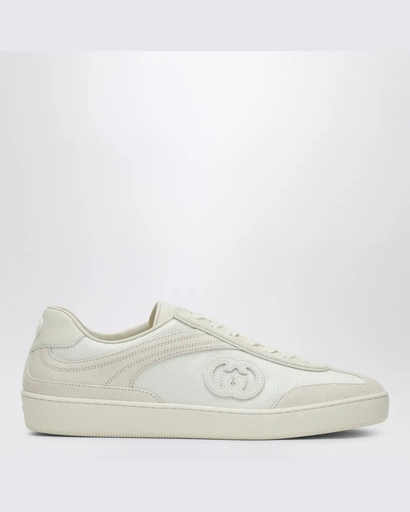 Gucci Weiße G75 Sneaker aus Wildleder Weiß