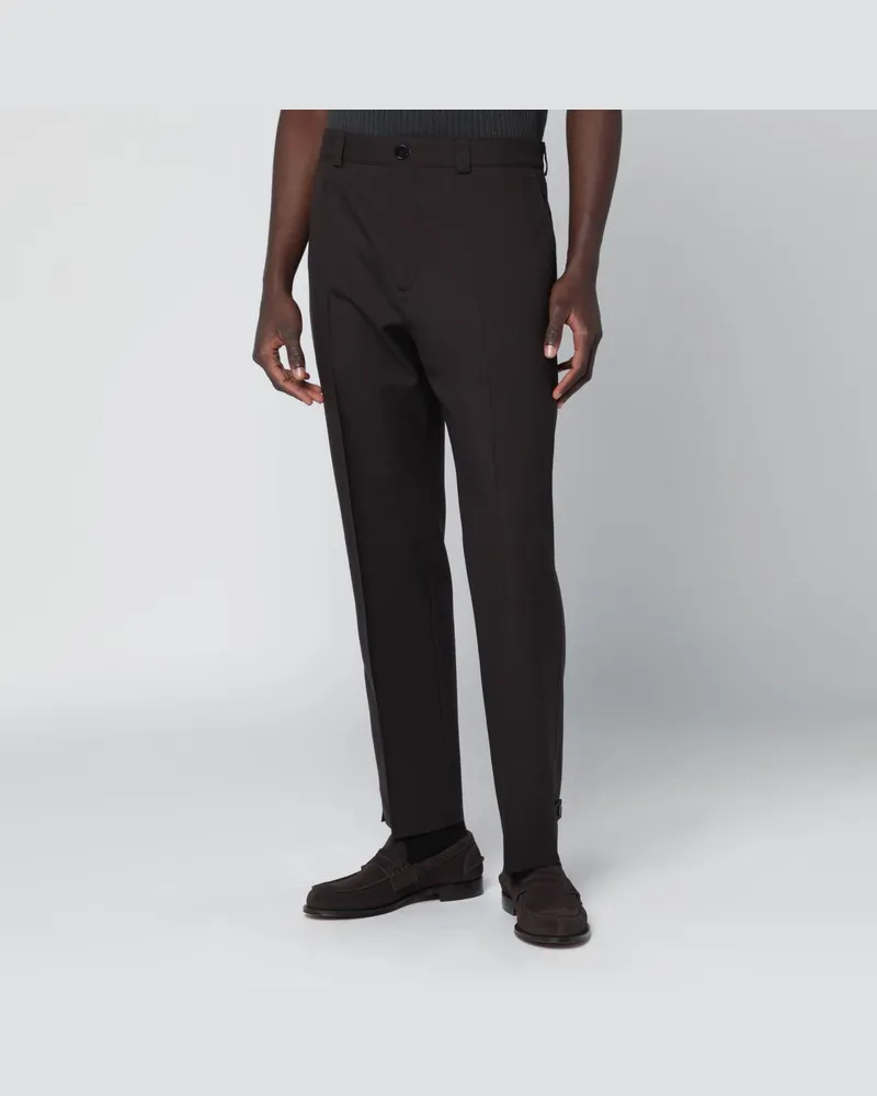 Gucci Braune maßgeschneiderte Wollhose Mehrfarbig