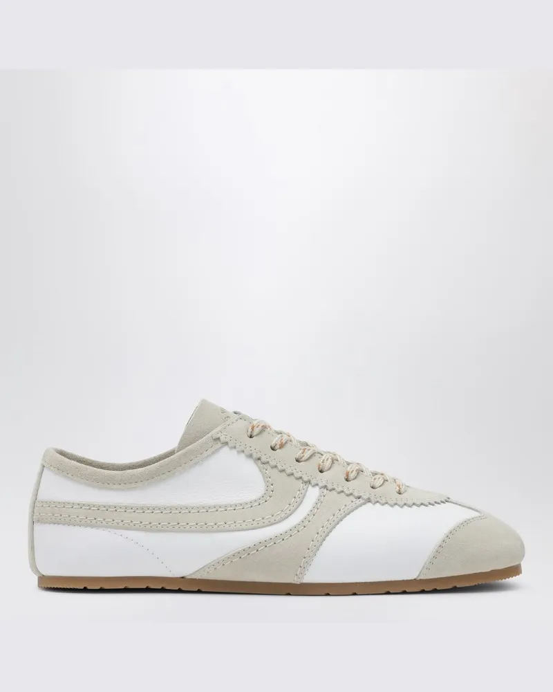 Dries van Noten Weiße Sneaker aus Leder und Wildleder Weiß