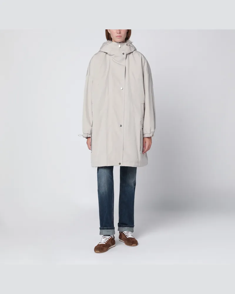 Max Mara Hellbeiger Parka aus Baumwollmischung Multicolor