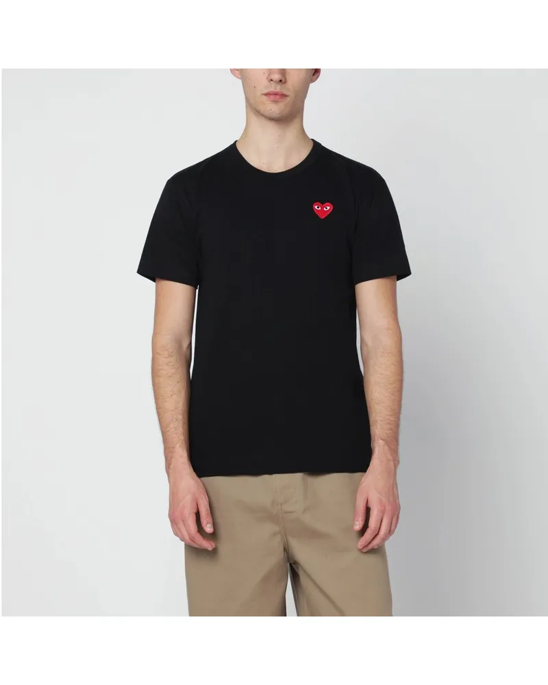 Comme des Garçons Schwarzes Baumwoll-T-Shirt Schwarz