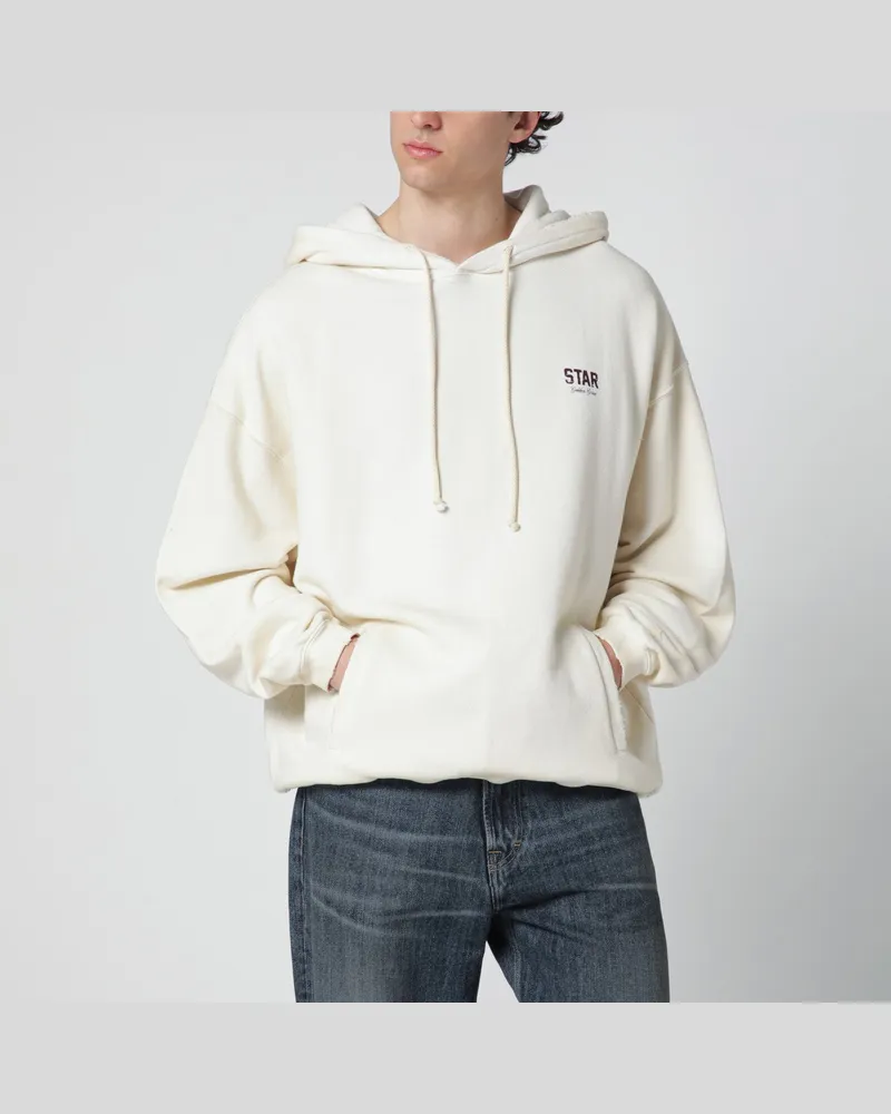 Golden Goose Star Sweatshirt aus Baumwolle mit Used-Effekt White