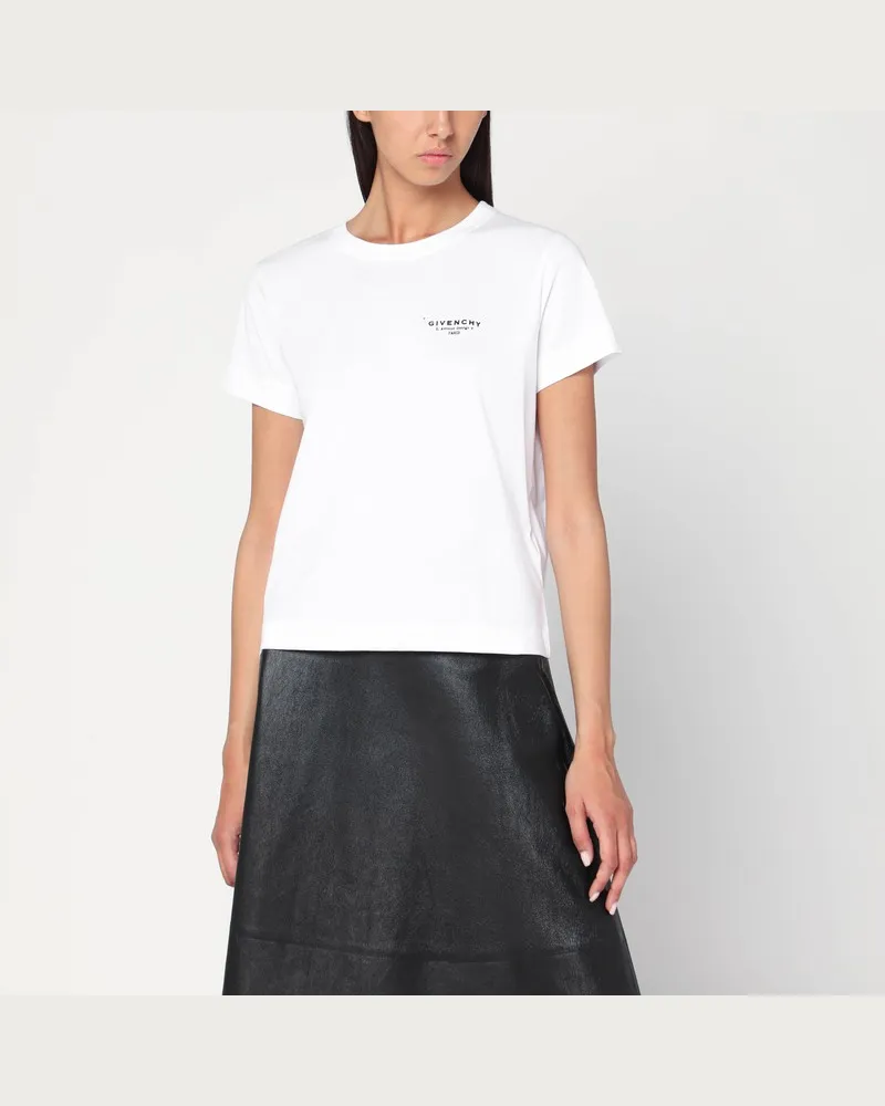 Givenchy Weißes Baumwoll-T-Shirt mit Logo Weiß