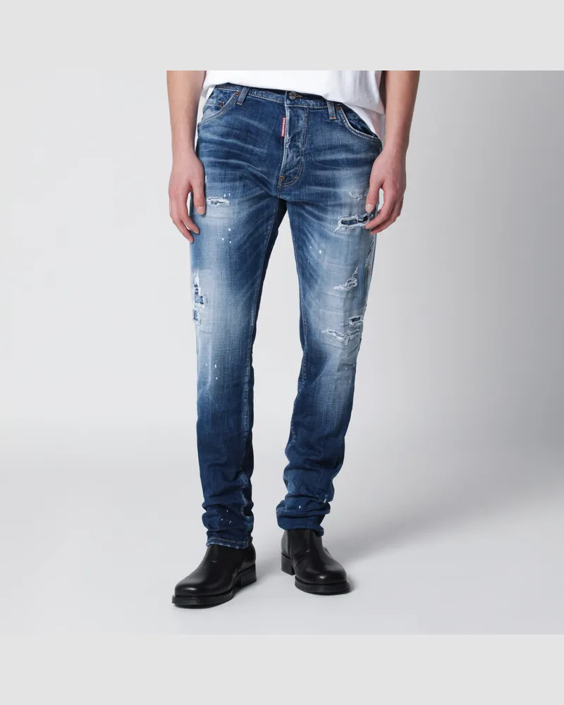 Dsquared2 Slim Jeans Blau Washed mit Rissen Blue
