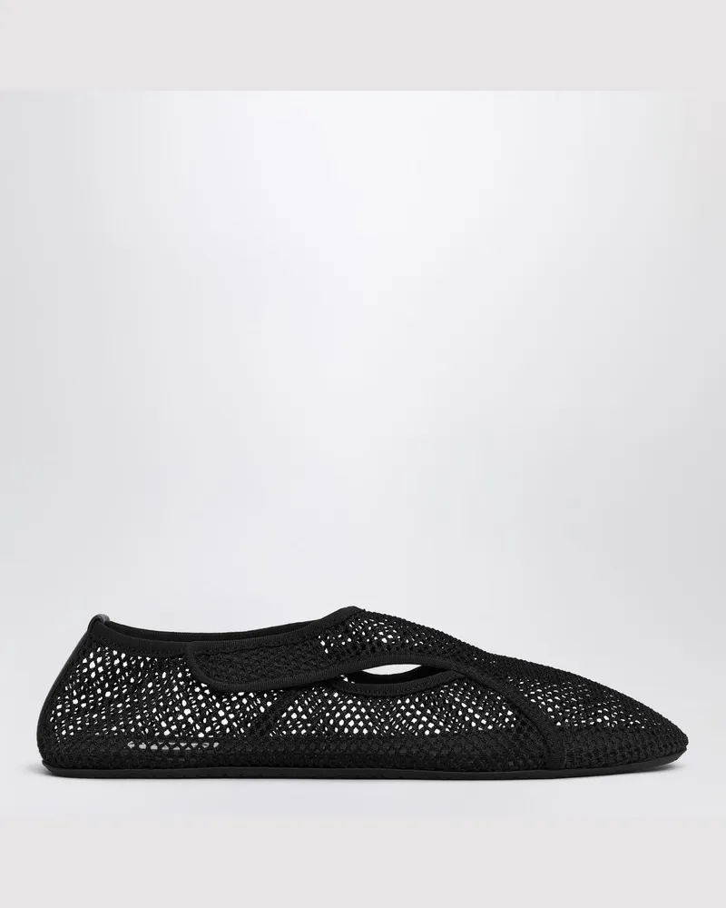 Alaïa Slipper aus schwarzem Mesh Schwarz