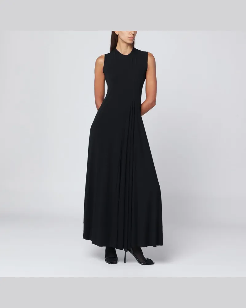 Balenciaga Schwarzes ärmelloses langes Kleid Schwarz