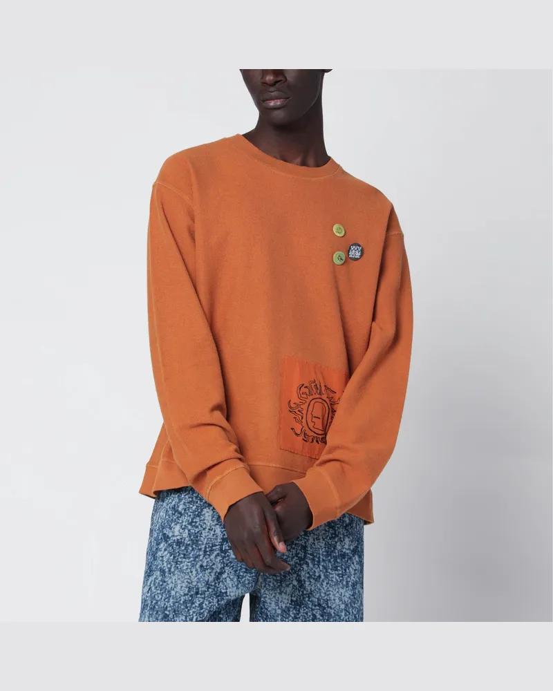 Brain Dead Erdton-Gargoyle Baumwoll-Sweatshirt Brown