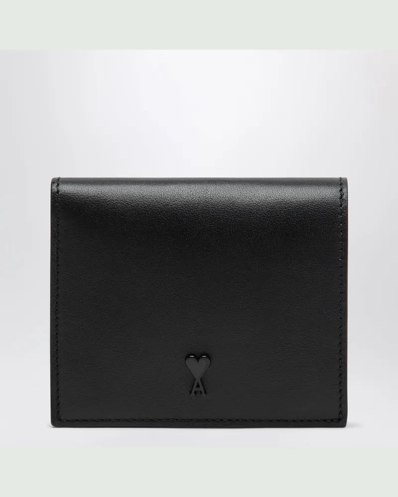 AMI Paris Ami de Coeur Bifold-Portemonnaie aus Rindsleder schwarz Black