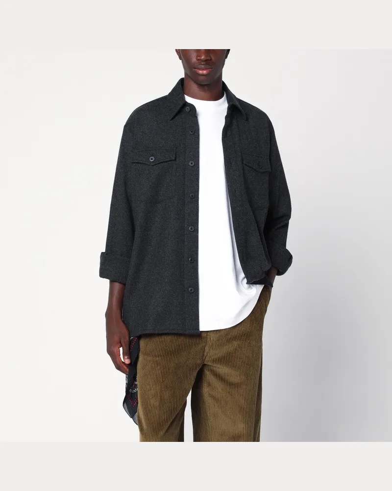 Destin Dunkelgraues Wollhemd Grey