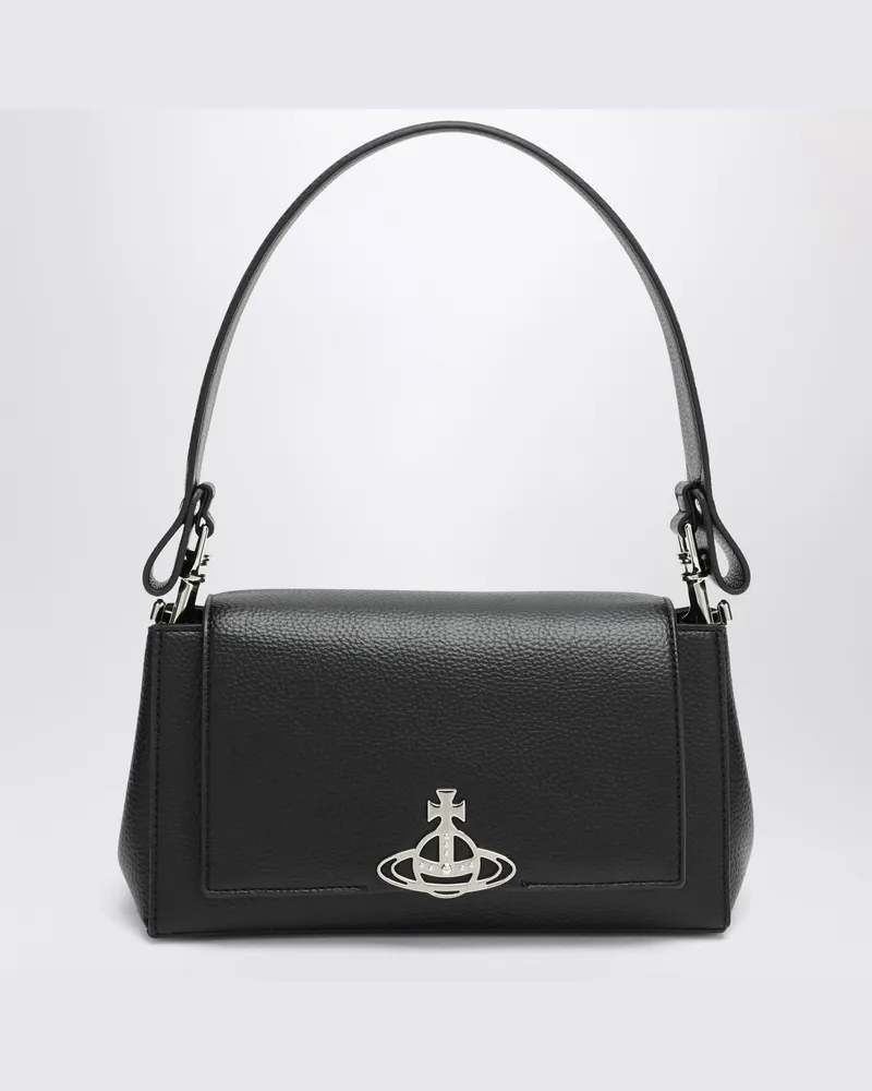 Vivienne Westwood Mittlere schwarze glatte Schultertasche Hazel Schwarz