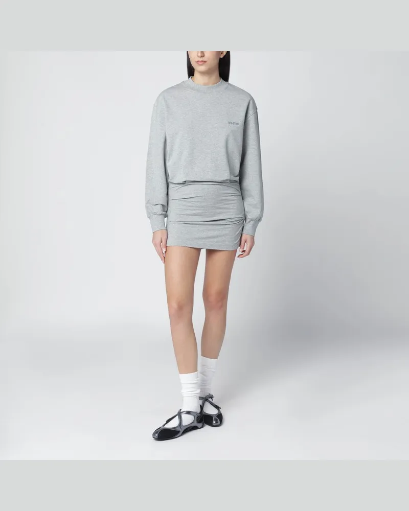 ATTICO Graumeliertes Minikleid aus Baumwollmix Grau