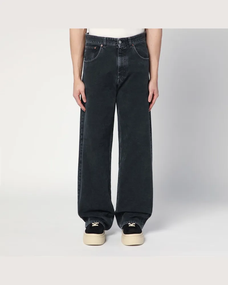 Maison Margiela Weite Jeans in schwarzem Denim Schwarz