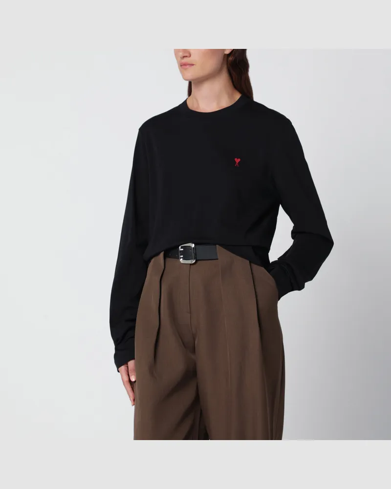 AMI Paris Schwarzer Ami De Coeur Pullover Black
