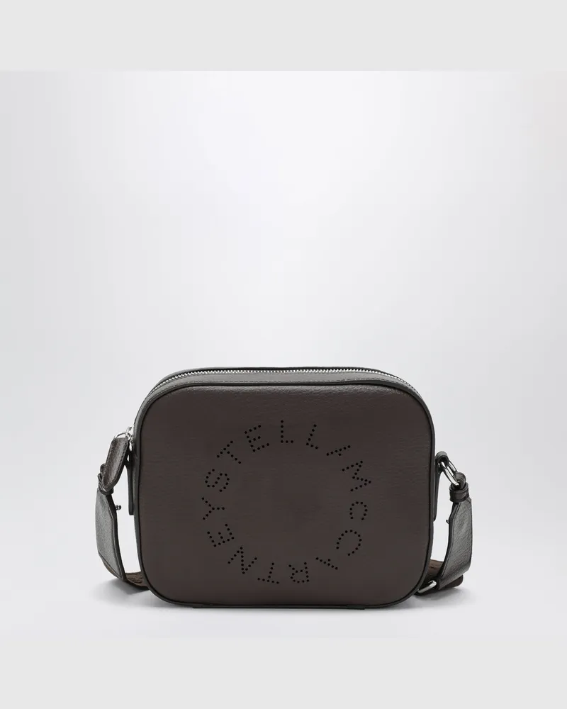 Stella McCartney Mini-Schultertasche aus veganem Leder in Chocolate Brown