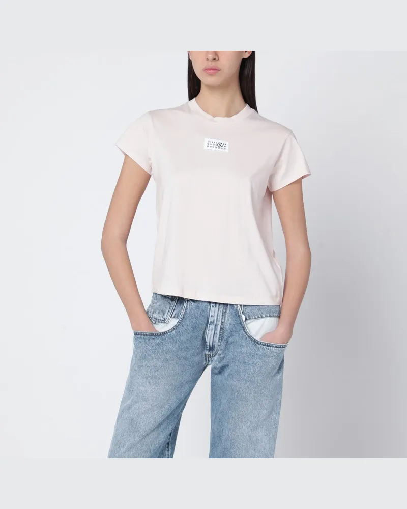 Maison Margiela Rosa Numeric-Baumwoll-T-Shirt Rosa
