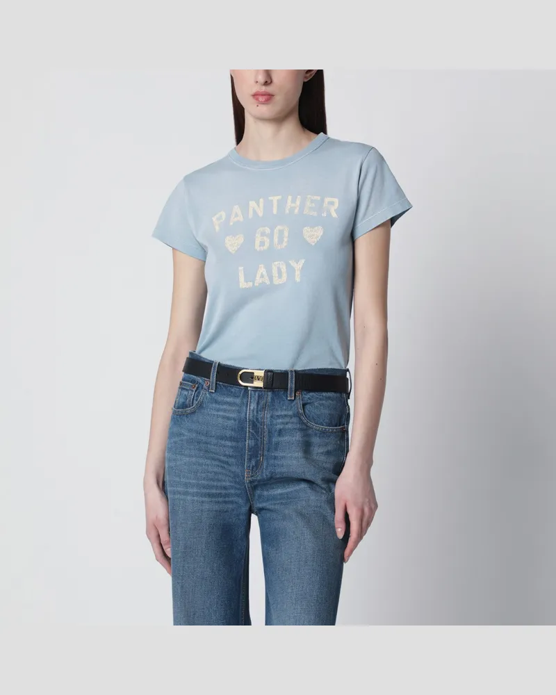 Valentino Garavani Hellblaues Panther-Lady-T-Shirt Grey