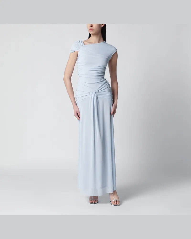 ROTATE Birger Christensen Asymmetrisches Maxikleid aus recyceltem Polyester, Plein Air Light