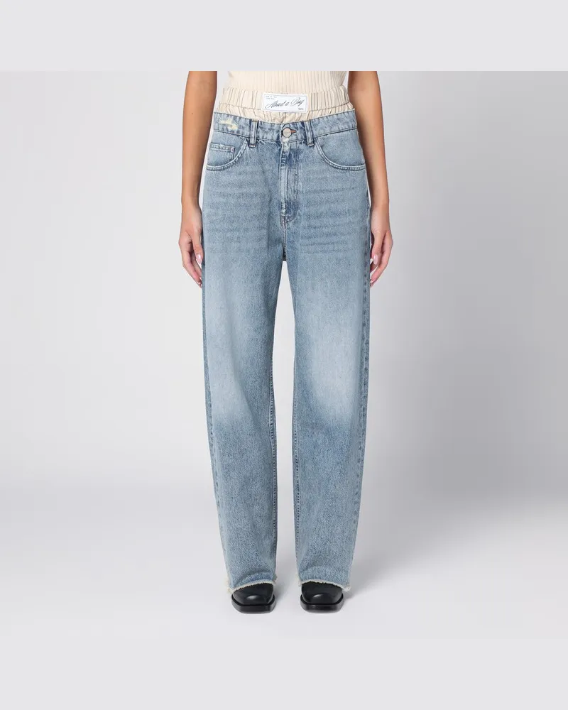 Erika Cavallini Jeans Leone aus hellem ausgewaschenem Denim Hellblau