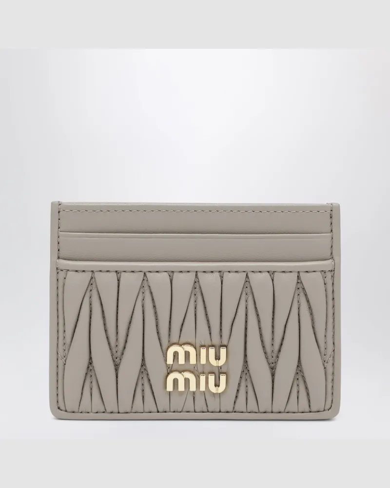 Miu Miu Pomice Kartenetui aus Matelassé-Nappaleder Beige