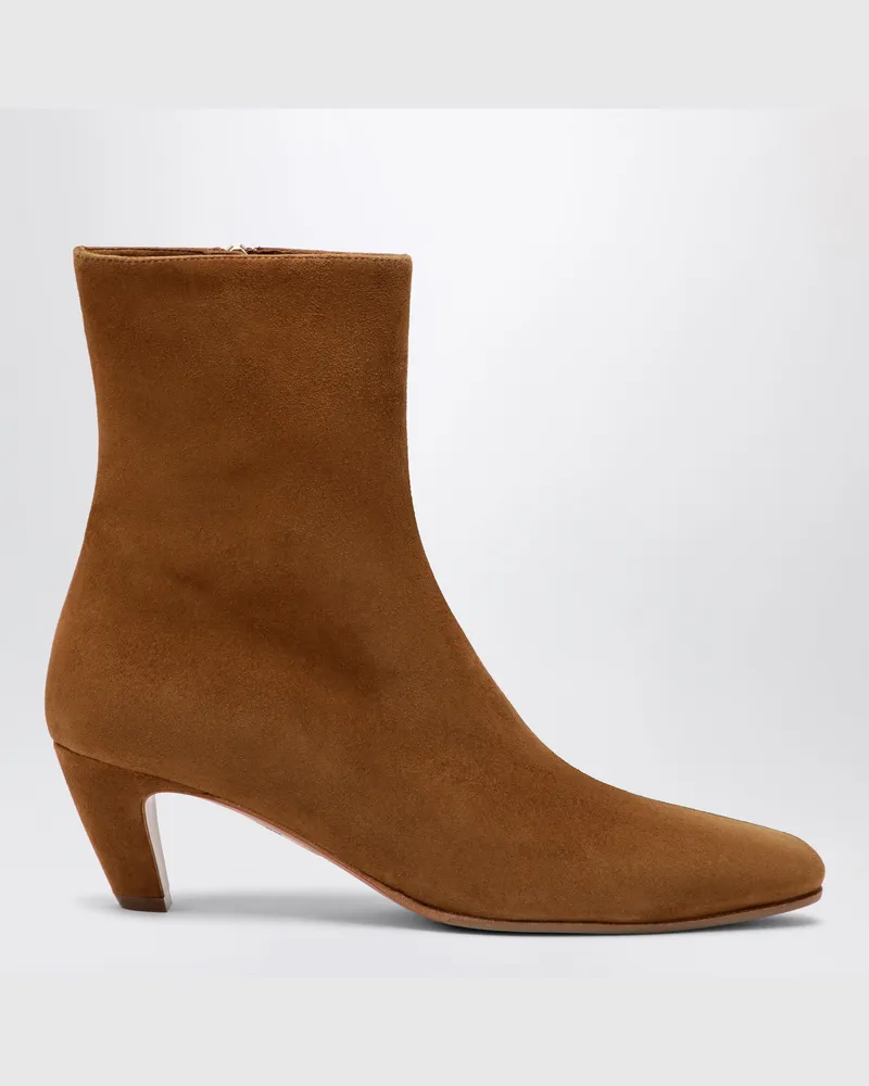 Aquazzura Chestnut Sloan suede ankle boots Brown