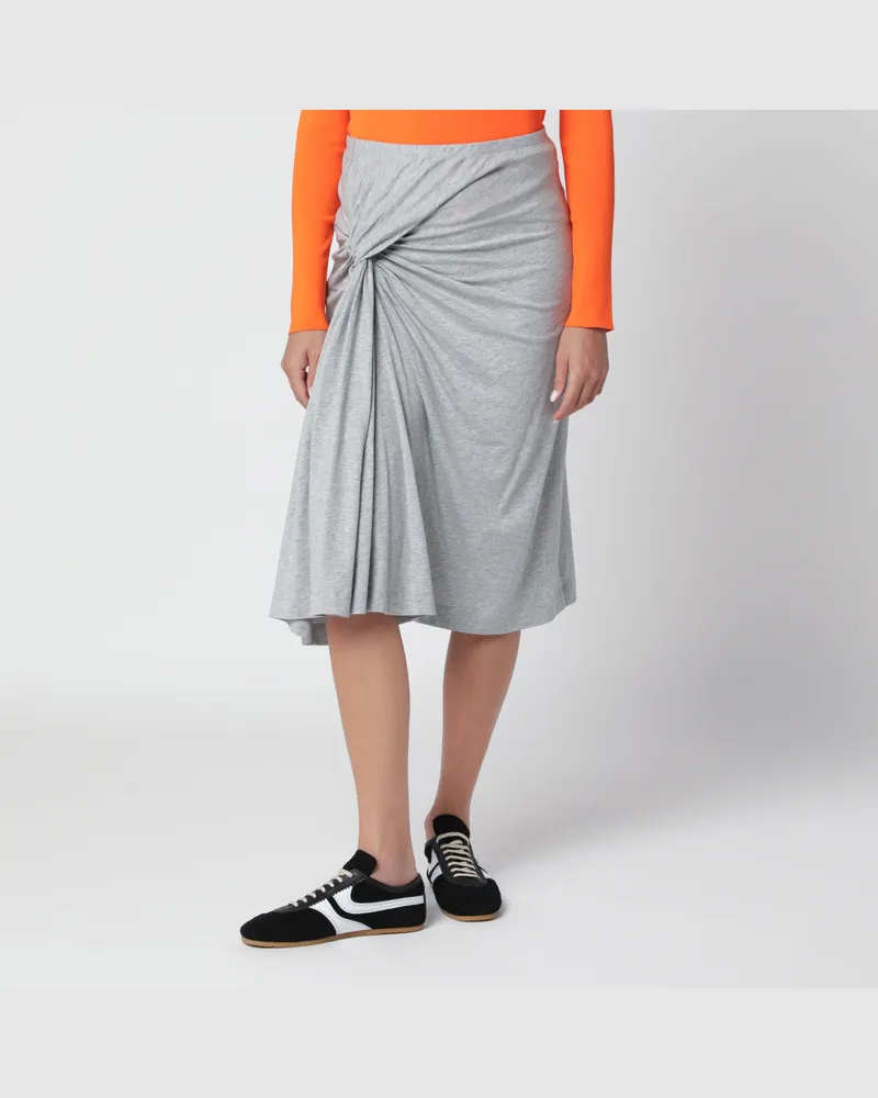Dries van Noten Grau melierter Rock mit drapiertem Detail Grey