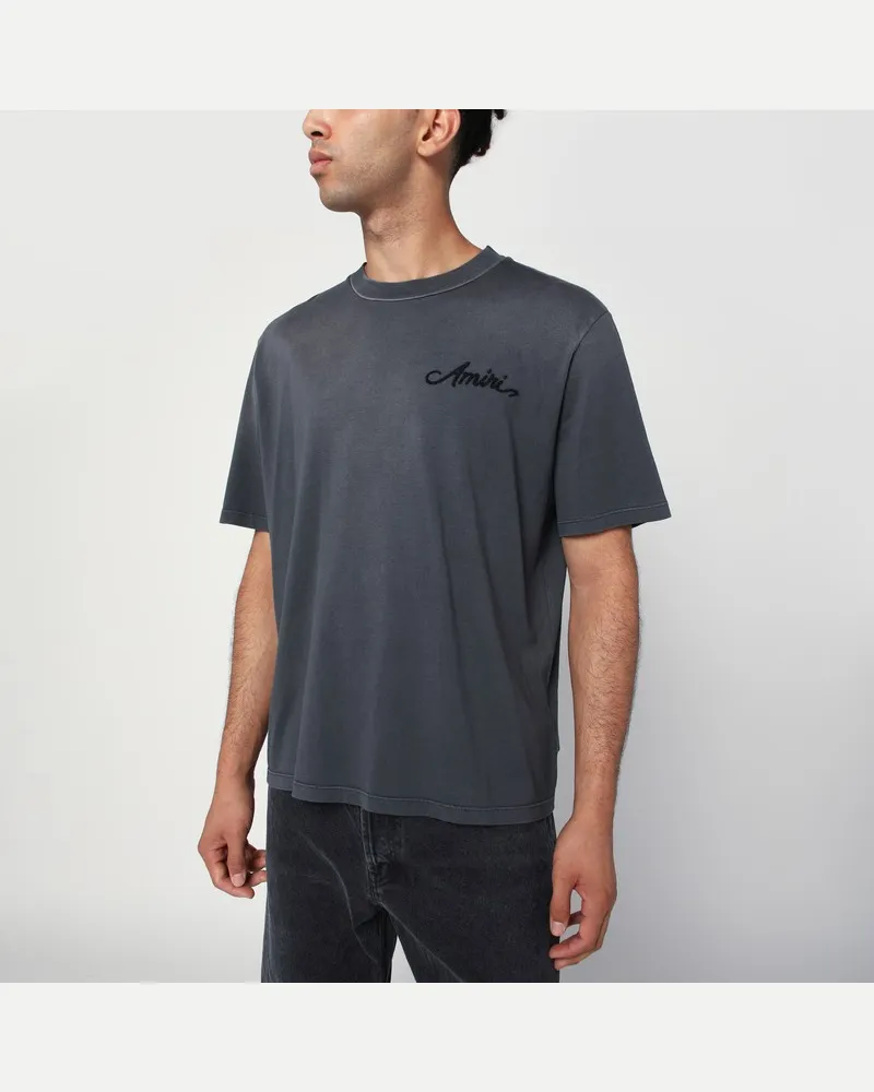 Amiri Verwaschenes schwarzes T-Shirt aus Baumwolle Schwarz