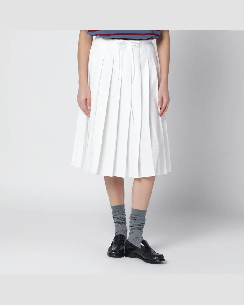 Prada Weißen Midi-Rock mit Stufen White