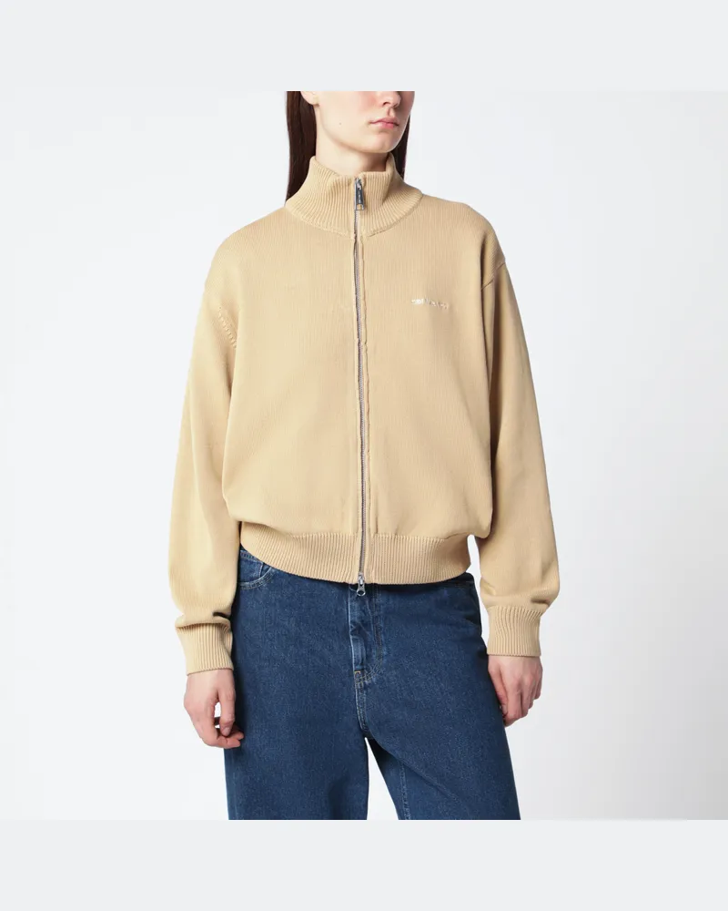 Carhartt WIP Cardigan-Sweatjacke mit Reißverschluss aus Baumwollstrick in Dusty Brown Brown
