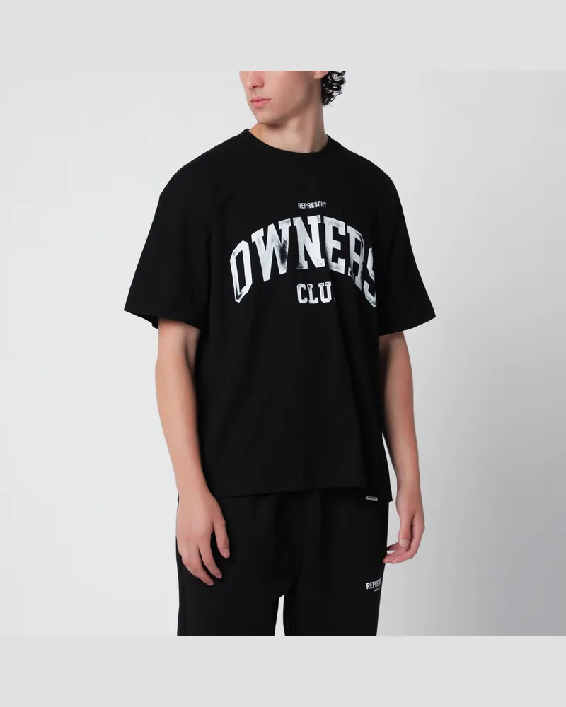 REPRESENT Schwarzes Owners Club T-Shirt aus Baumwolle Black