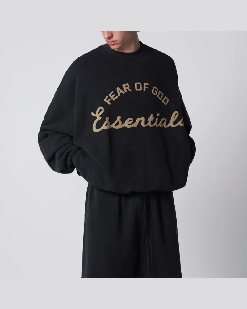 Fear of God Training 90s Sweatshirt aus schwarzem Baumwollfleece Black