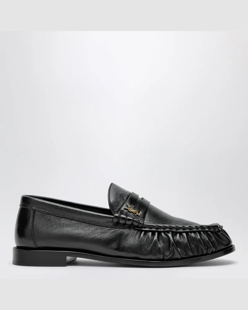 Saint Laurent Loafer Le Loafer aus glänzendem Leder in Schwarz Black