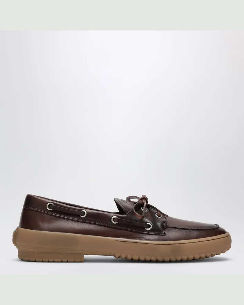 Miu Miu Bootsschuhe Deck in Kaffeefarbe Brown