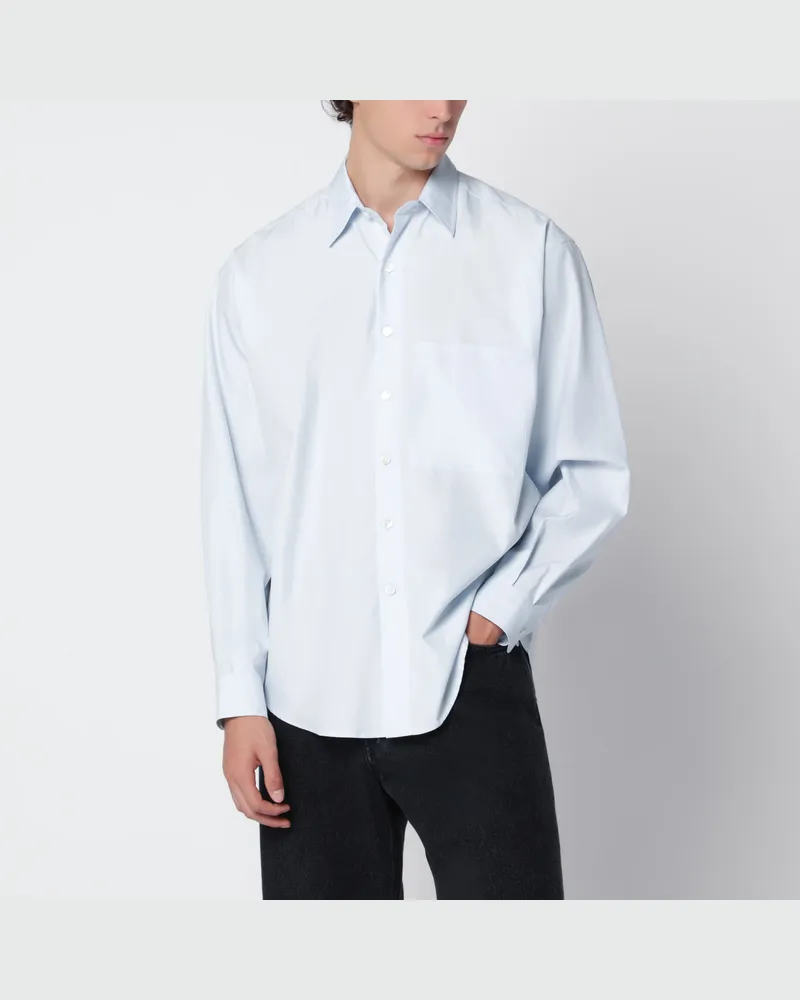 AURALEE Finx Oversize-Hemd aus hellblauem Baumwoll-Twill Light