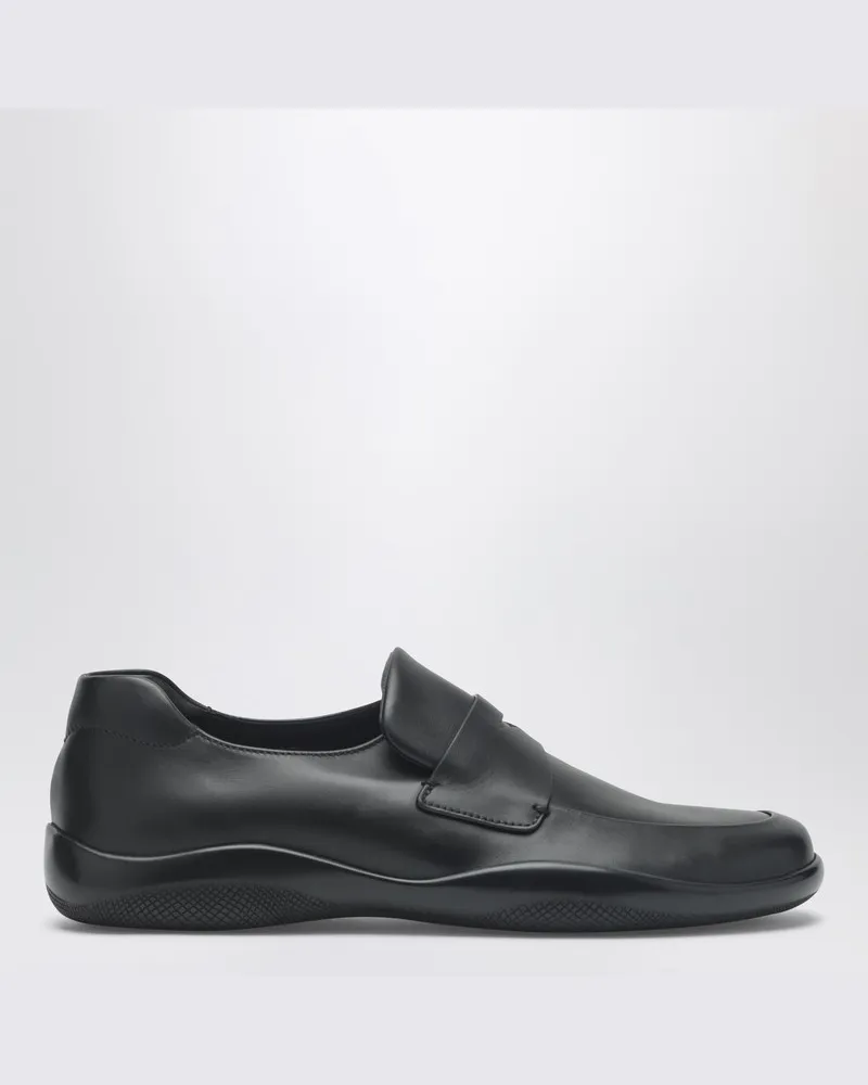 Prada Toblach Loafer aus schwarzem Leder Schwarz