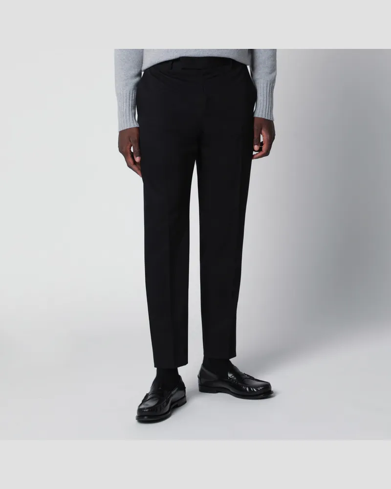PT TORINO Schwarze schmale Sartorial-Hose aus Wolle Black